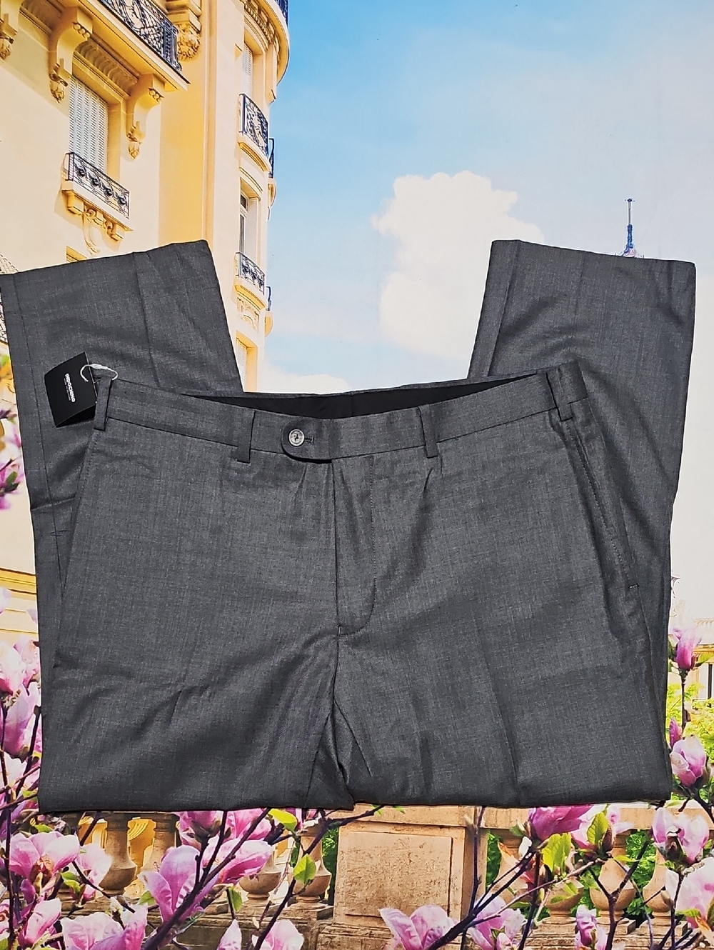 Indochino Gray Pleated‎ Trousers Pants Size 34 NWT Short
